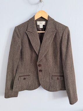 Jones New York Suit Brown Tweed Jacket 6 Petite